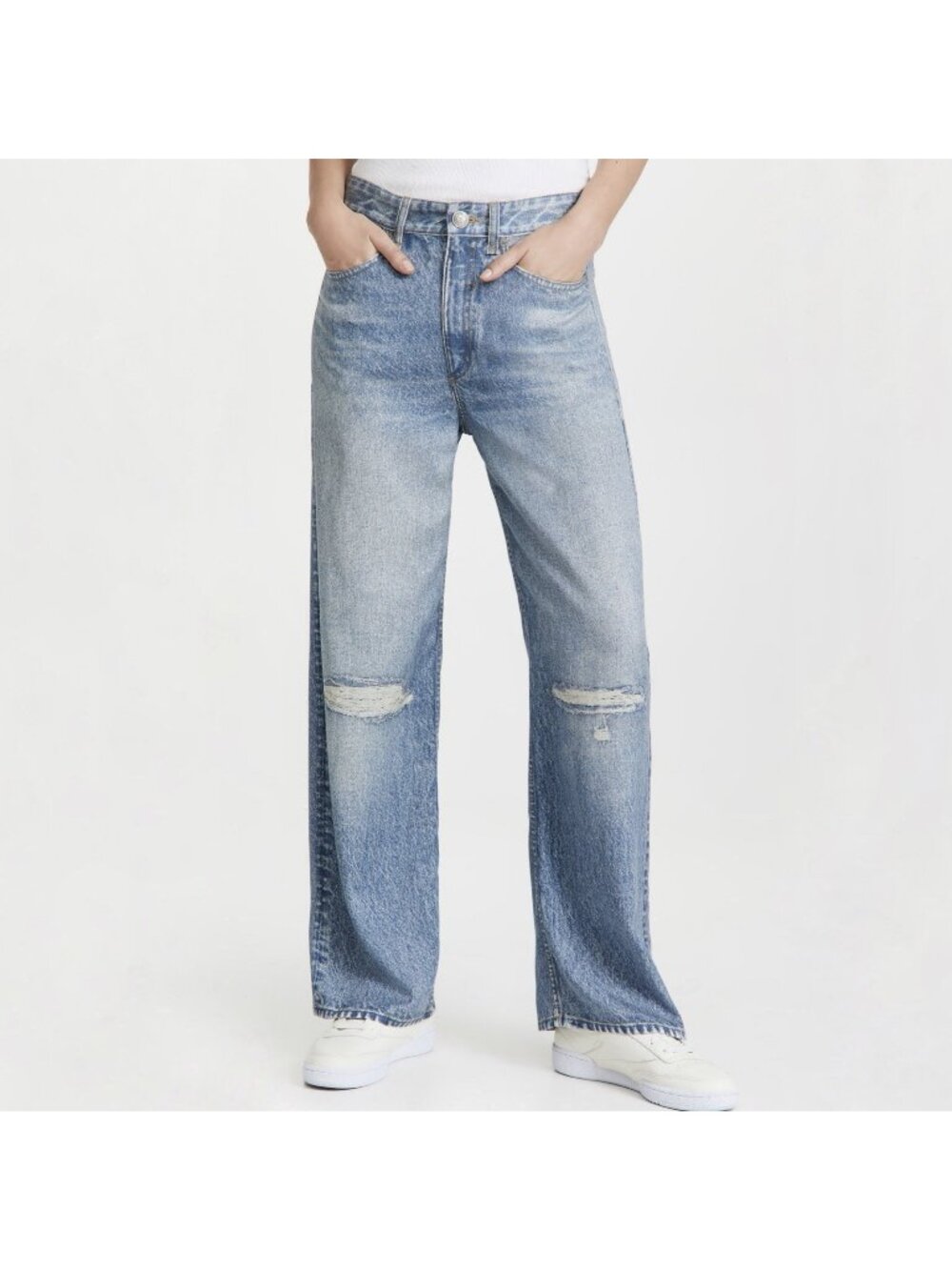 Rag & Bone Liquid Miramar Wide Leg Pants Light Wash Dara Women’s 24 Faux Jeans